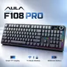AULA F108 Pro 2.4G Tri-Mode Wireless Mechanical Gaming Keyboard - Full Size, Smart Screen, Knob, Hot-Swappable RGB, 8000mAh Battery, Side-Printed PBT Keycaps, Illuminated, RGB Mechanical Feel, for Work & PC Gaming, PC Accessories