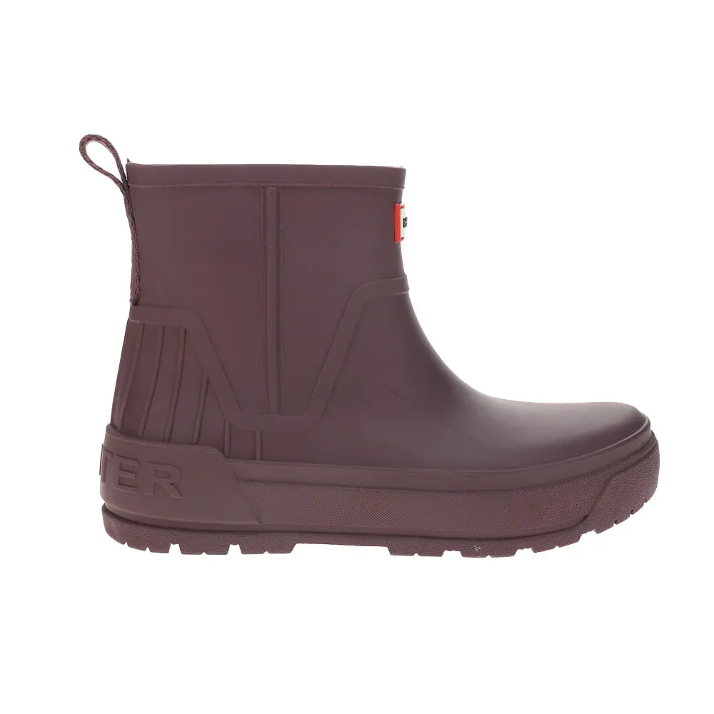 Hunter Womens Wales Rain Casual Boots Ankle - Red Hunter Womens Wales Rain Casual Boots Ankle - Red