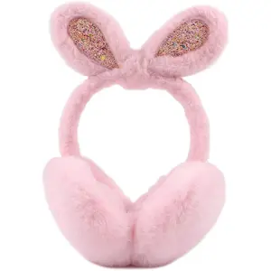 L-BN027    Toddler Kids Winter Earmuffs Girl Warm Ear Muffs Baby Girls Plush Ear Warmers Cute Ear Covers Headband 3-8Y