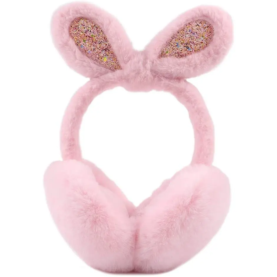 L-BN027    Toddler Kids Winter Earmuffs Girl Warm Ear Muffs Baby Girls Plush Ear Warmers Cute Ear Covers Headband 3-8Y