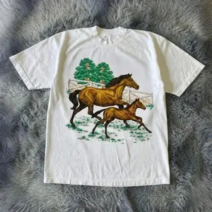 Gildan Men's and Women's T-shirt, Running Horses Graphic Tee, Horse Lovers, Animal Tee, Y2k Unisex Graphic Tees Gothic Grunge Emo Scene Amity Affliction Style Clothes Menswear Womenswear Streetwear Cotton Comfort