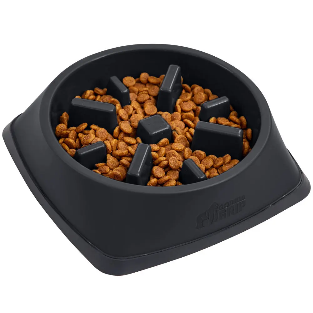 GORILLA GRIP® Patented BPA Free Slow Feeder Dog Bowls, Interactive Puzzle Toy for Dogs and Cats Food Training Enrichment, Keeps Pets Busy and Prevents Puppy Overeating, All Breeds
