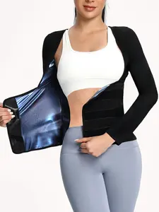 Women's Solid Long Sleeve Sauna T-shirt, Sports Shapewear Top Gym Tops for Workout Gym Exercise Yoga Fitness, Women Spring & Fall Sports Clothing, Athletic Style Activewear