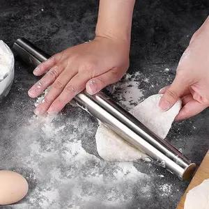 Rolling Pin for Baking, French Smooth Metal Rolling Pin Kitchen Dough Roller for Fondant, Pizza, Pie, Cookie and Pastry