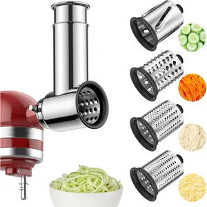 Stainless Steel Slicer Shredder Attachment for  Stand Mixer, Includes Cheese Grater,Grinding ,Vegetable Slicer Shredder for  cheese grater attachments with 4  by
