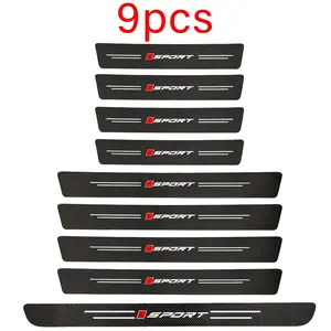 9pcs Carbon Fiber Texture Car Door Sill Protectors Durable, Anti-Scratch Car Accessories, Car Door Trim Sticker, Easy Installation, Long-Lasting Protection, Car Decals