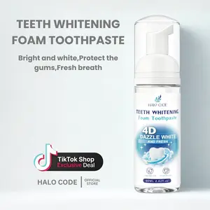 Halo Code 60ml Gum Protecting Foam Toothpaste,Deep Cleaning Oral Care Toothpaste,Oral Care Product for Men and Women Cleansing Brightening Boost