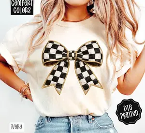 Mackenzie Bow Shirt Comfort Colors, Trendy Women's Tshirt 3Q3