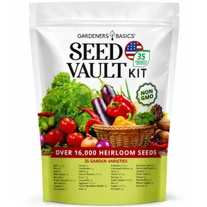 Vegetable Seed Vault Kit - 35 Variety Pack for Home Growing & Planting Survival Seeds Heirloom Vegetable Mix Great Gardening Gift for Any Home Garden