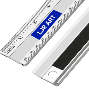 12 Inch Aluminum Cutting Ruler Dual Scale Inch/Metric Measuring Tool with Precision Markings Lightweight Straight Edge for Architects Students Engineers and Designers
