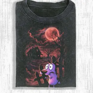 Courage The Cowardly Dog Gildan T-shirt Retro Cartoon Nostalgia 90s Shirt, Animal Lover Tee Gift Unisex CLothing