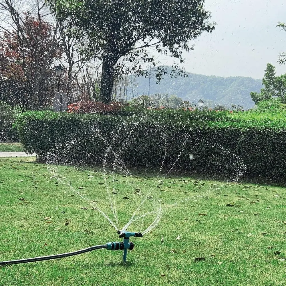 Garden Sprinkler, 360  Rotating Lawn Sprinkler Large Area Coverage - Adjustable, Weighted Gardening Watering System