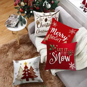 New Christmas Collection Cushion Covers Home Living Room Printed Pillowcases Holiday Celebration Cushion Covers
