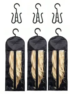 2/6 Pack Wig Stand & Hook Set – Foldable, Waterproof Wig Holder for Storage, Display, Styling & Travel, Keeps Wigs in Shape, Black, Wig Tool