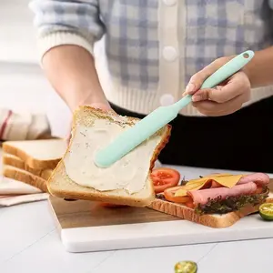 Long Handle Silicone Spatula, Non-Stick Baking Scraper, Heat Resistant Cream Smoothing Knife, Cake Decorating, Cooking Mixing Tool