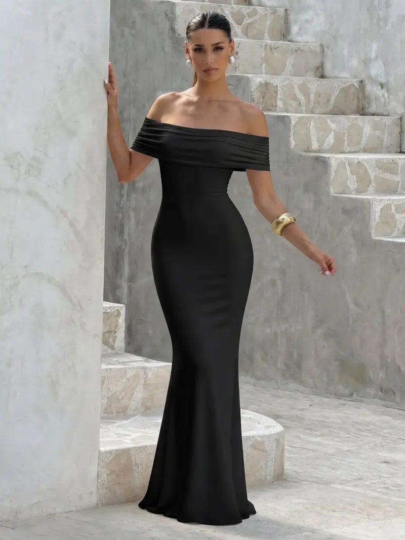 pink velvet off the shoulder dress Off-the-shoulder Velvet Short Maternity Dress