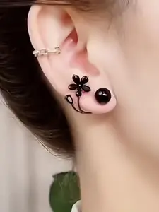 Flower Design Stud Earrings, Fashionable Jewelry for Women & Girls, Trendy All-match & Exquisite Jewelry for Birthday Gift