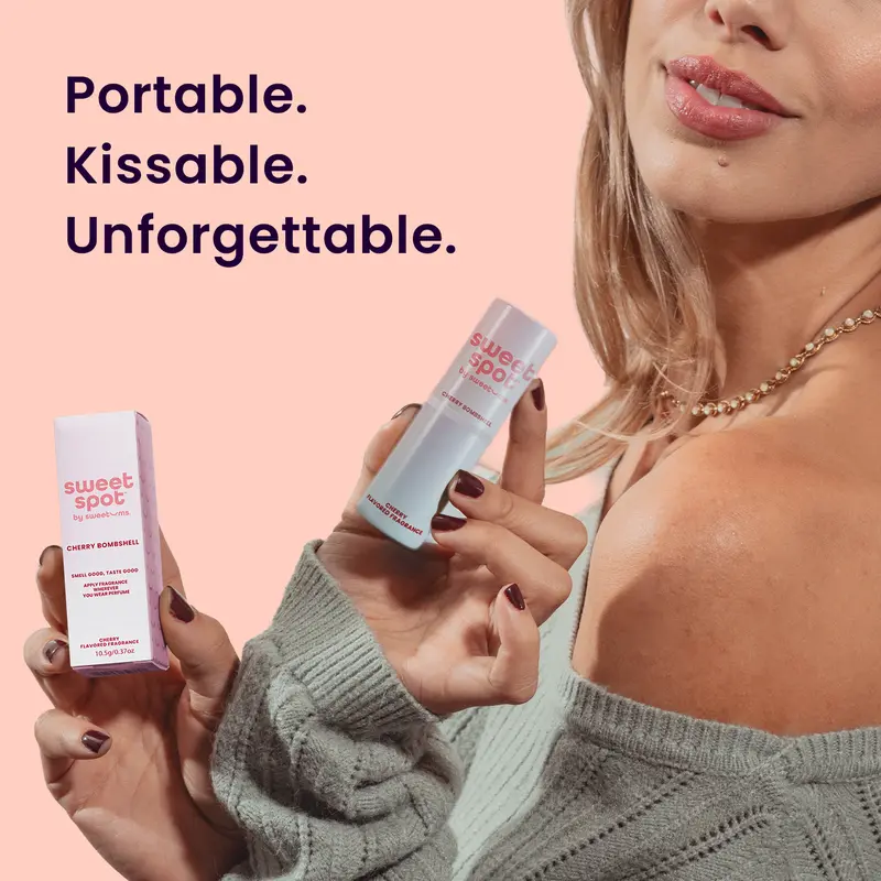 [Sweet Spot] Cherry Bombshell Flavored Solid Fragrance | Scented & Flavored Irresistible Cherry Perfume | Kissable Fragrance | Paraben Free, Mess Free, Gourmand Scent, Top Selling Perfume