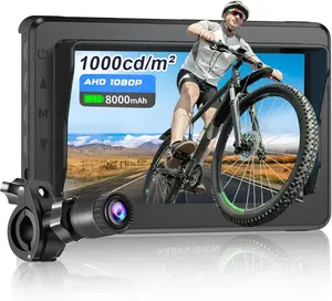 Handlebar  Mirror, Bicycle Rear View Camera with Anti-Glare Sunshade, 4.3''  1080P , 8000mah , 120 Wide Angle View,  Camera for Mountain,Ebike,Road