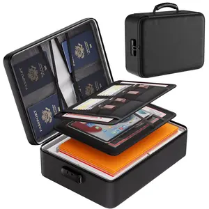 2026's Upgraded Fireproof Document Bag with Lock,Portable Waterproof Fire Proof File Organizer Box,File Storage Bag Safe Box for Important Paperwork