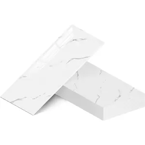 23.6"x11.8" Waterproof Marble Peel and Stick Wall Panels Marble Tile PVC Backsplash Tiles for,, Living Room, Bedroom 10 Pack White