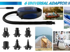 110W SUP Electric Air Pump | 20PSI High Pressure with 6 Nozzles, 3M Cord & LED Light for Inflatable Paddle Board/Kayak/Tent