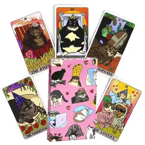 Cat Meme Tarot Deck, Standard Edition with 22 Major Arcana Cards, Cute Funny Cat Illustrations, Perfect for Tarot Readings, Gifts