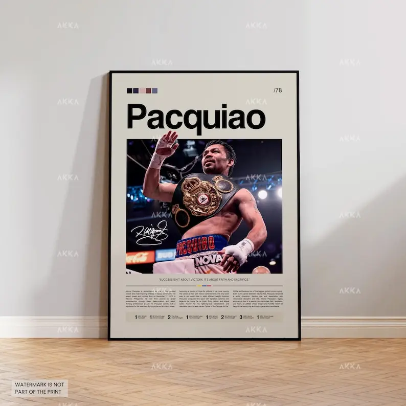 Manny Pacquiao Poster, Boxing Wall Art, Gym Boxe Print Decor