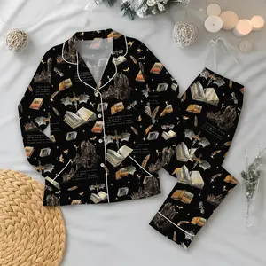 Fourth Wing Satin Pajamas Shorts Set, Basgiath War College Sleepwear, Bookish Gift for Her, Dragon Rider Loungewear with Lace Trim