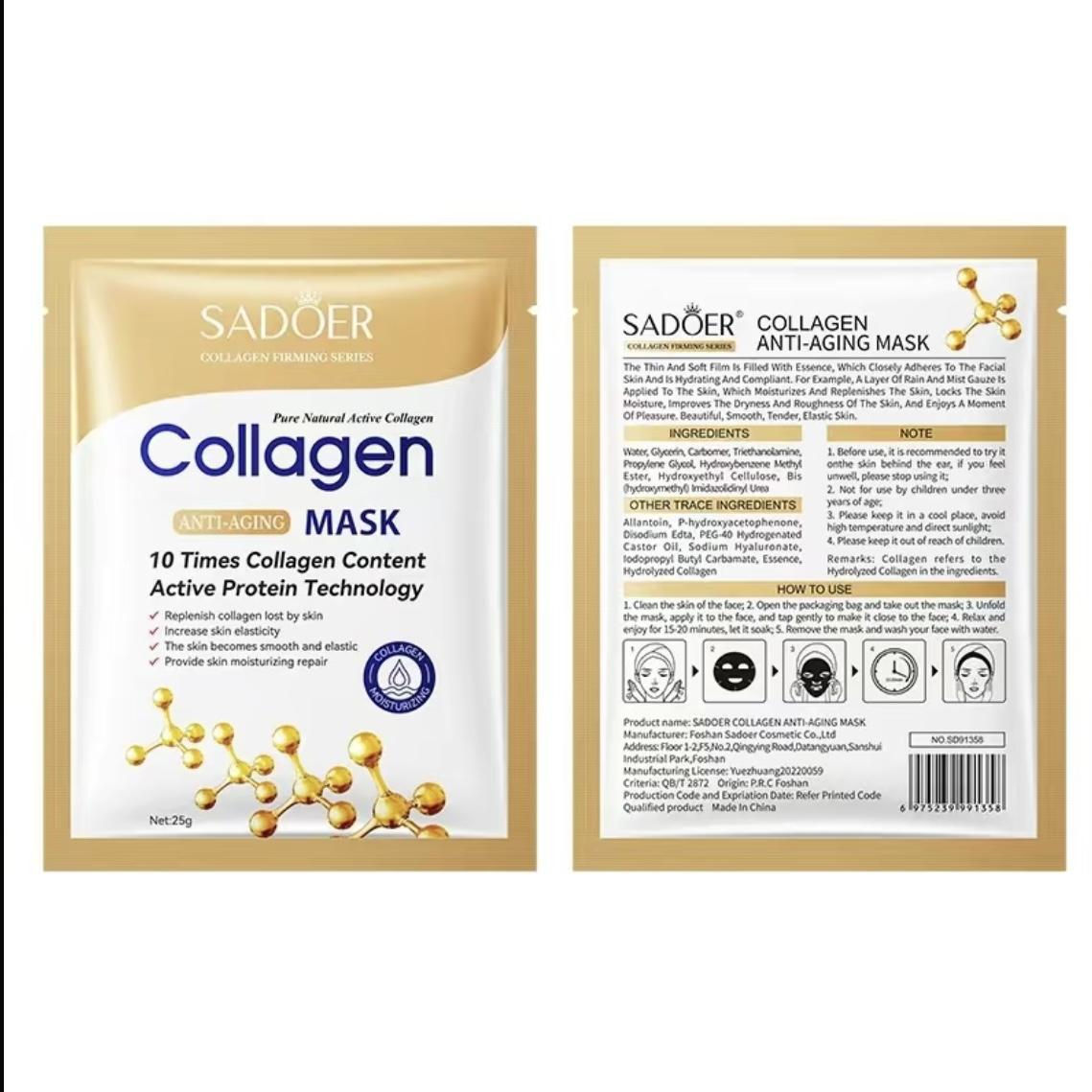 10/20/40PCS Collagen Face Mask, Skincare with Collagen Components, Collagen Content, Moisturizing, Hydrating, Moisture and Moisturizer, Deep Hydration Tightening, Smooth, Gentle, Non-Irritating Facial Light Beige Formula, Portable Travel Pack
