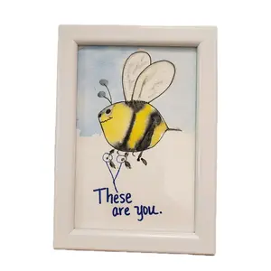 The Bees Knees 4x6 Framed Artwork - Original Watercolor Bee Art "These Are You" - Perfect Gift for Special Friends