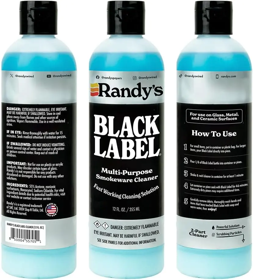 Randy's Black Label Glass, Metal, Ceramic Cleaner, 12 fl. oz Randy's Black Label Glass, Metal, Ceramic Cleaner, 12 fl. oz