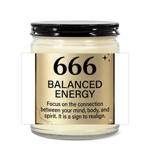 4oz Clear Jar Candle | 2.25"x1.5" White Label | Black Lid