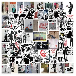 Banksy Graffiti Sticker, 67pcs/set Graffiti Sticker, DIY Decorative Sticker for Phone Case, Water Bottle, Laptop, Guitar, Bag, Water Cup, Scrapbook, Ornaments