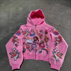 Unisex Casual Zip-Up Hooded jacket with Jesus and Floral Graphic Print -Cozy & Loose Fit, Perfect for Spring/Summer/Fall ,Long Sleeve hoodie pullover Sweatshirts for Women and Men | Relaxed Fit Hoodie | Comfortable Clothing Womenwear Top