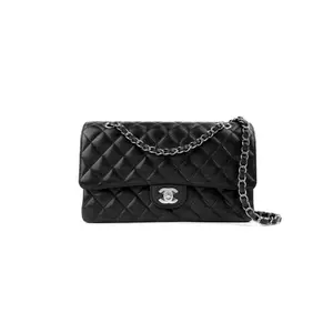 Pre-owned CHANEL Leather Shoulder Bags Black Caviar Classic Flap Small with Silver Hardware