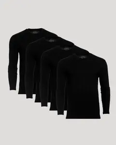 True Classic Men's 4-Pack Long Sleeve Crew Neck T-Shirts Premium Fit for Everyday Comfort & Casual Style
