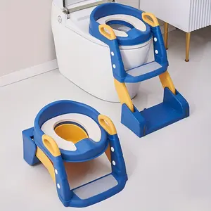 2 in 1 Toddler Potty Toilet Seat Cushion with Ladder Anti-Slip Mat Foldable Kids Toilet Training Cushion for Boys and Girls Splash Proof Design Kids Potty Set