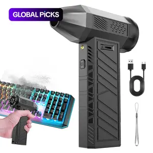 Compressed Air Dust Blower with LED Light, Usb Rechargeable Blower, Cordless Rechargeable Vacuum Cleaner for Keyboard PC Cleaning, Car Home, jet duster, dust-off compressed gas duster, air duster for car, air spray can duster computer