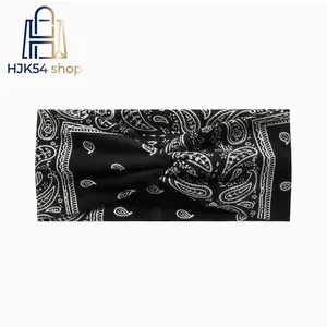 Bohemian Paisley Twist Headband, Soft Elastic Turban Head Wrap, Non-slip Knotted Hair Band for Women, Floral Printed Headband for Yoga, Sports, Daily Use