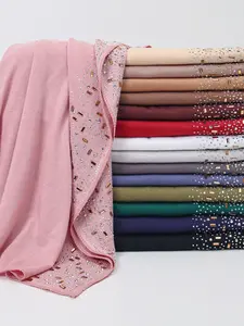 New Style Large Size Jersey Hijab Shawl, Soft Casual Solid Color Women Scarf, Boho Loose-Fitting, All Seasons Fashion Accessory