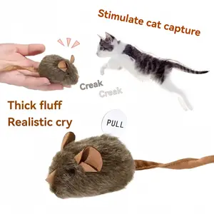 Realistic Plush Mouse Toy for Cats, Touch-Activated Sounds & Electronic Chirps for Interactive Play, Durable & Suitable for Kittens and Adult Cats