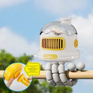 Portable Stroller Fan Cute  Octopus Tripod Clip With Nightlight Co-sleeping Aid Accessories outdoorfun
