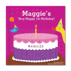Baby's First Birthday Personalized Board Book for Girls | My Very Happy Birthday