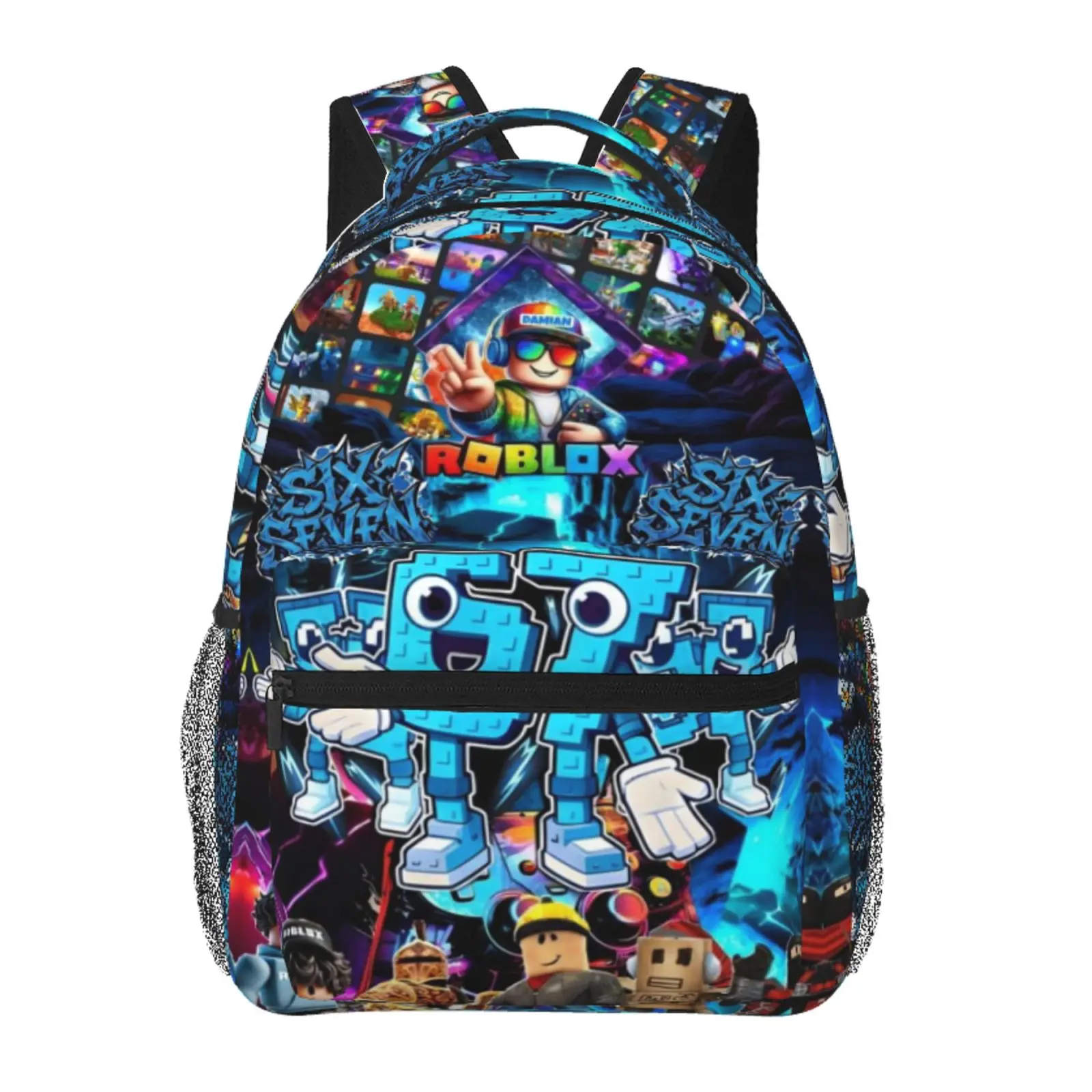 Thermal Roblox Insulated Backpack Large Capacity Roblox Daypack for Hiking Travel and School with Sturdy Zipper and Adjustable Straps, Backpacks For School, Book Bags For School