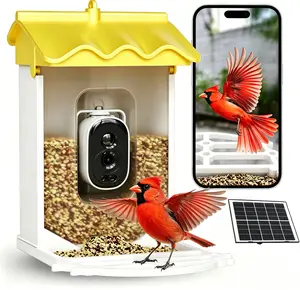GarveeLife Smart Bird Feeder with 2K Camera & AI Recognition - Solar Powered, 2l Capacity, Night Vision, App Alerts, Auto Capture Photos/Videos for Bird Watching
