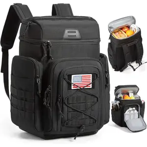 30L (42 Cans) Tactical Cooler Backpack – Military-Grade Insulated Back Pack with 16H Ice Retention, Leakproof Multi-Pocket Cooler Bag for Camping & Hiking, Featuring DIY Hook & Loop Panel