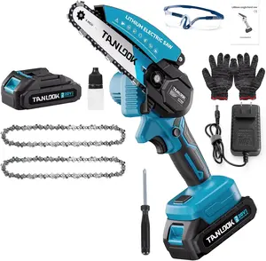 TANLOOK Electric Mini Chainsaw 6-Inch, Handheld Electric Power Chain Saw for Tree Trimming & Wood Cutting