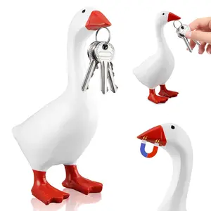 Desk Goose Magnetic Key Holder – 7 Inch Funny Goose Decor for Home or Office, Cute Desktop Goose Statue, Unique & Funny Gift for Housewarming, Goose Décor Fans, or Anyone Who Loves a Cute Key Holder
