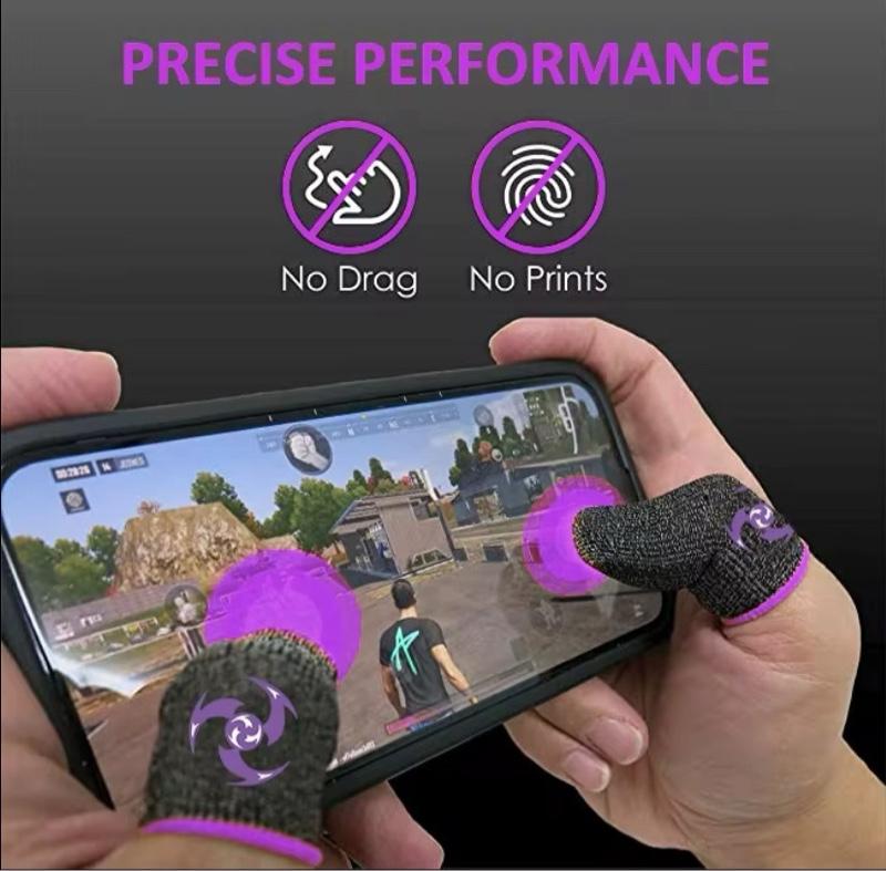 2 pcs in each pack Silver fiber gaming finger sleeves designed specifically for esports absorb sweat prevent accidents touches